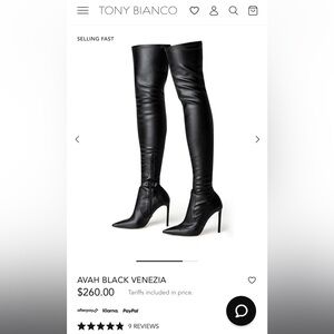 Tony Bianco Women’s Boots - OTK Avah Black Venezia